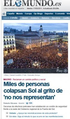 17/5/2011 - Puerta del Sol: Muchas personas se manifiestan en contra de los políticos